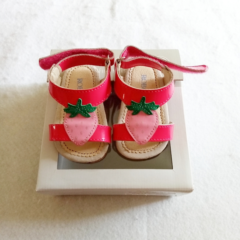 Robeez Kids Pink Strawberry Sandals - Picture 5 of 9